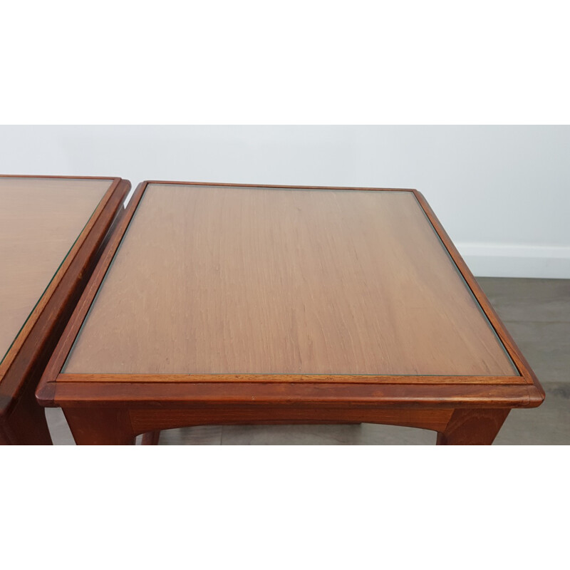 Suite de 2 tables de chevet vintage en teck - 1960