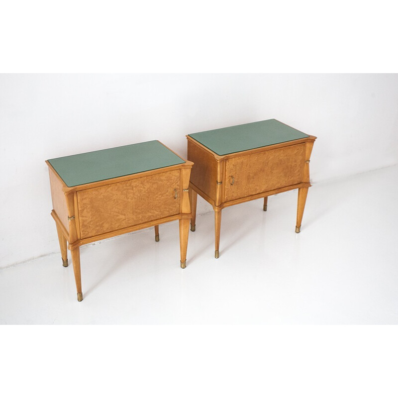Set of 2 vintage Italian bedside tables - 1950s