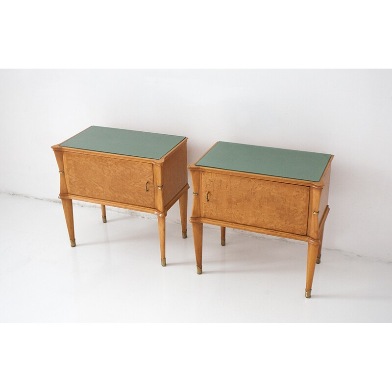 Set of 2 vintage Italian bedside tables - 1950s