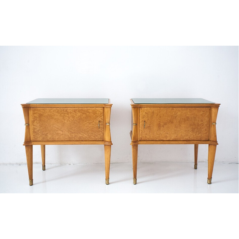 Set of 2 vintage Italian bedside tables - 1950s