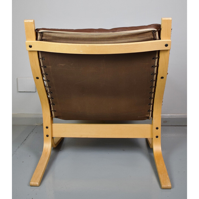 Vintage Leather "Siesta" Armchair by Ingmar Relling for Westnofa - 1970s