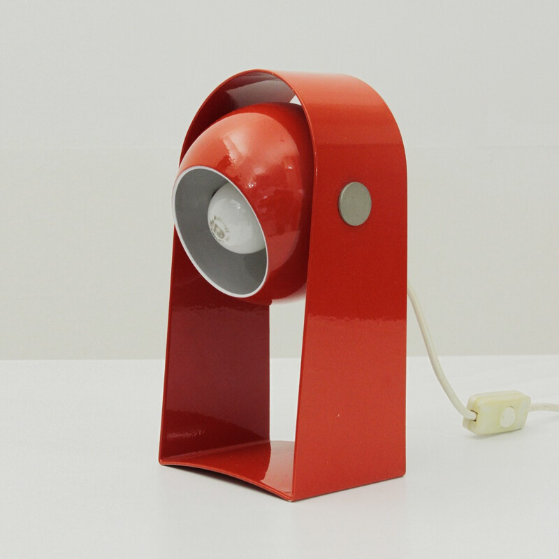 Lampe de table vintage rouge italienne - 1960