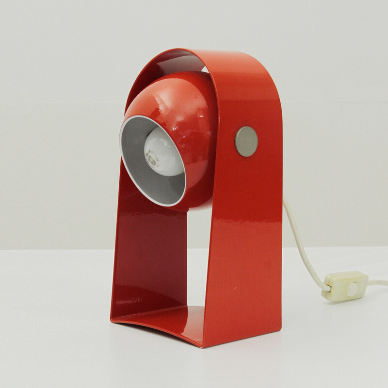 Vintage Italian red table lamp - 1960s