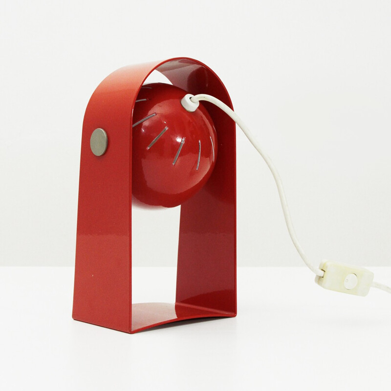 Vintage Italian red table lamp - 1960s