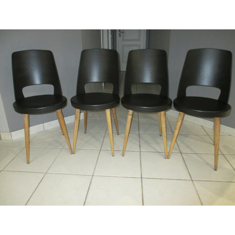 Vintage set of 4 chairs "Mondor" by Baumann - 1960s