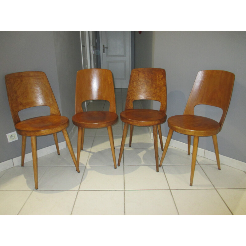 Vintage set of 4 chairs "Mondo" by Baumann - 1960s