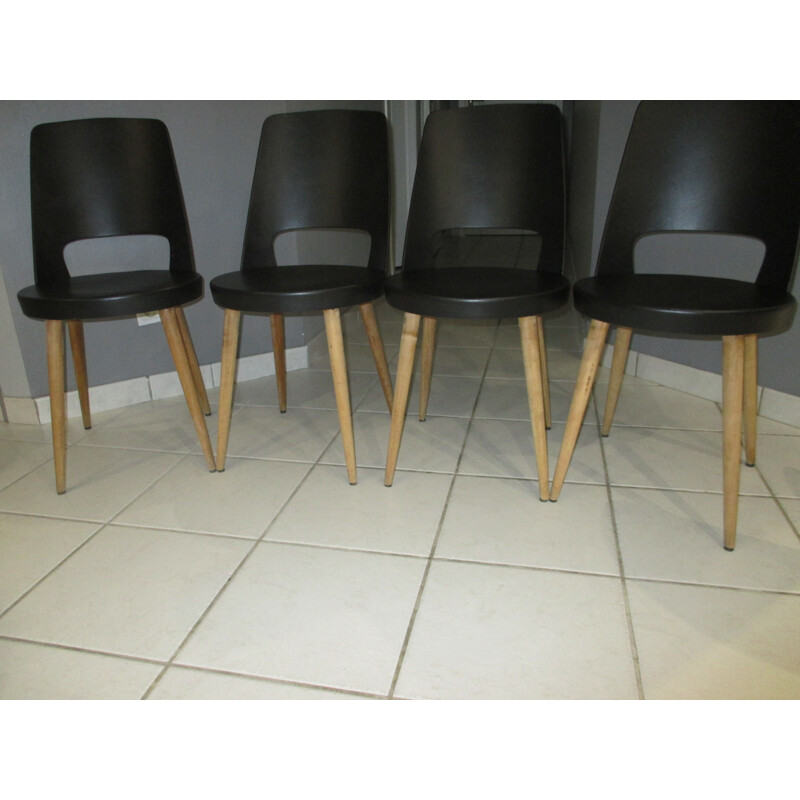 Suite de 4 chaises vintage "Mondor" par La Maison Baumann - 1960