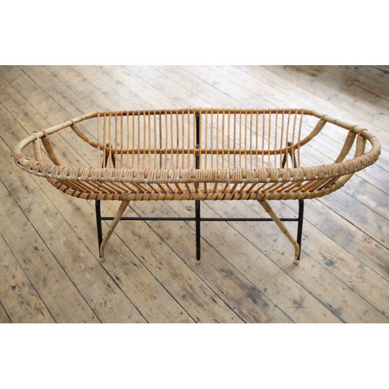 Vintage rattan 2 seater sofa by Rohe Noordwolde - 1960s