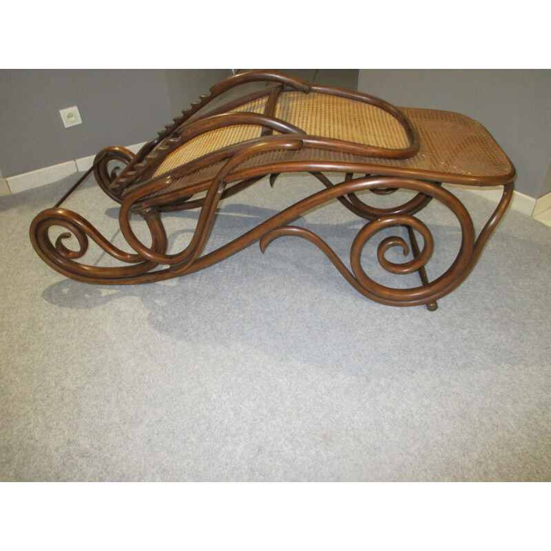 Chaise longue vintage méridienne par Auguste Thonet - 1890