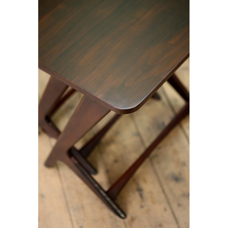 Vintage stained beeck nesting tables - 1960s