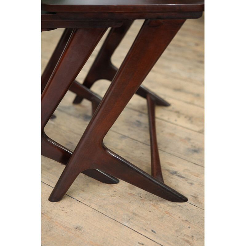 Vintage stained beeck nesting tables - 1960s