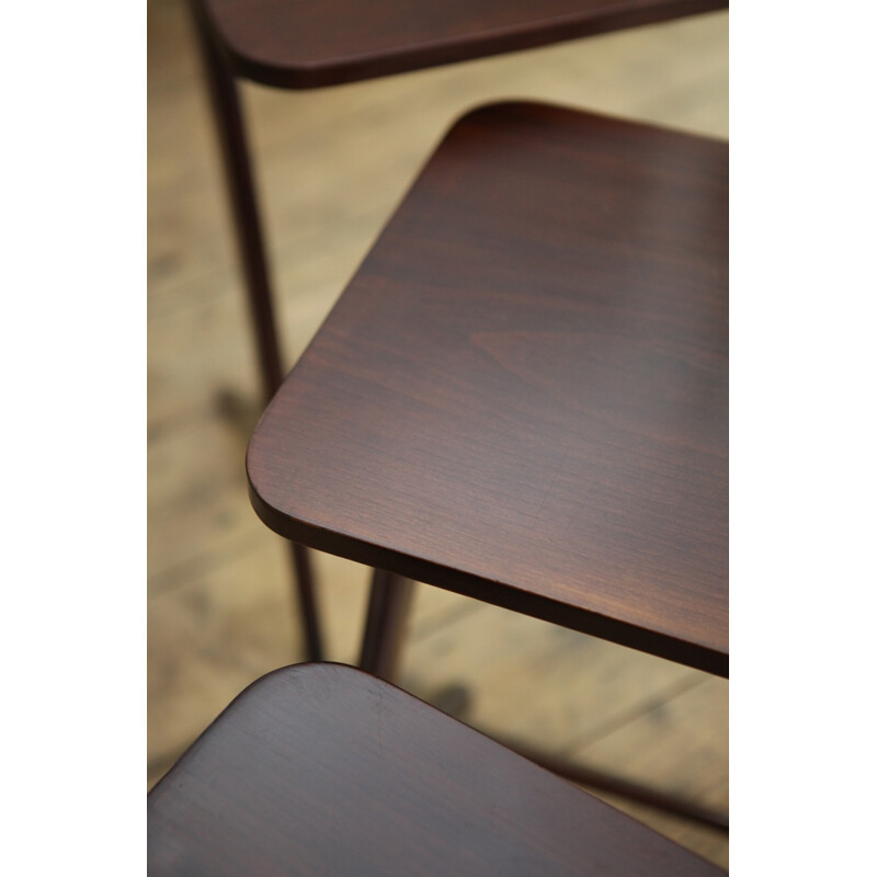 Vintage stained beeck nesting tables - 1960s