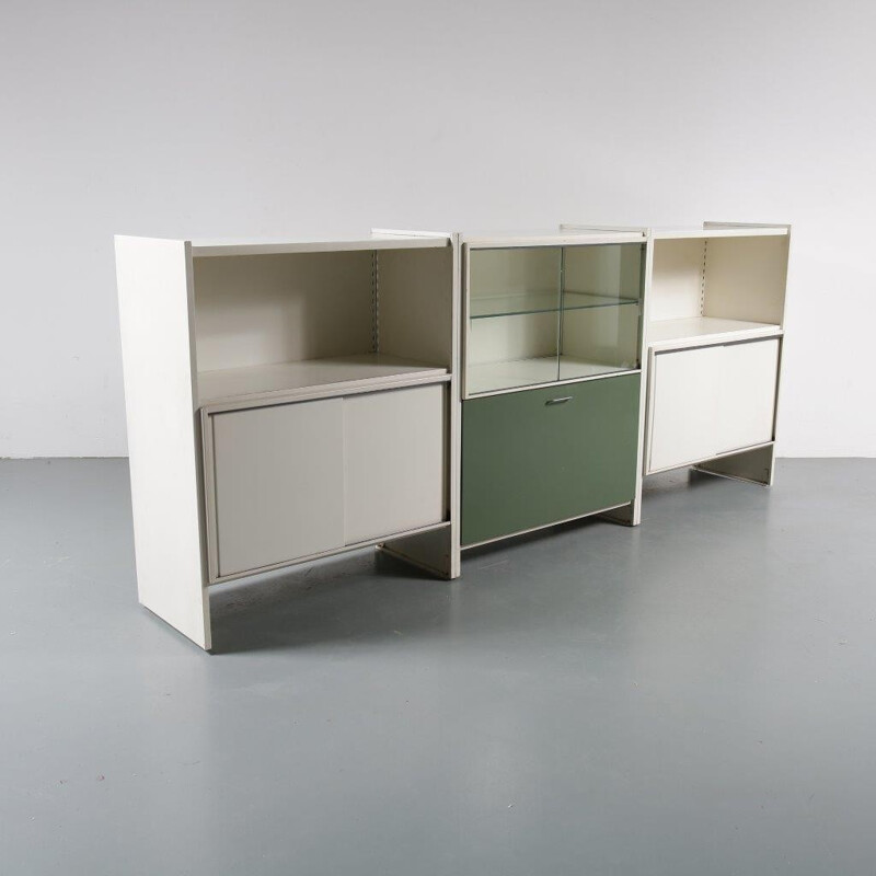 Vintage low metal system cabinet - 1960s