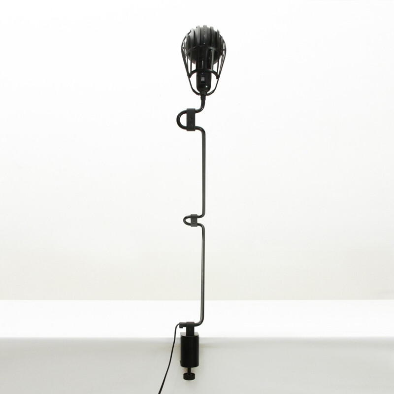 Vintage black clamp lamp "Igloo" by Tommaso Cimini for Lumina - 1980s