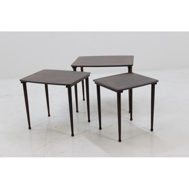 Vintage Rosewood Nesting Tables by Mobelintarsia - 1960s