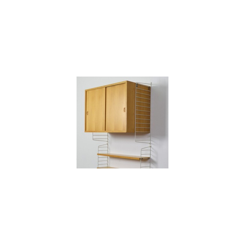 Adjustable "String" shelving system in wood and metal, Nisse STRINNING - 1960s