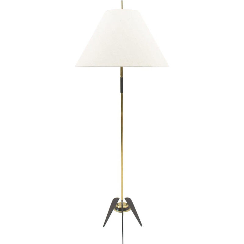 Vintage Italian Brass Tripod Floor Lamp - 1950s