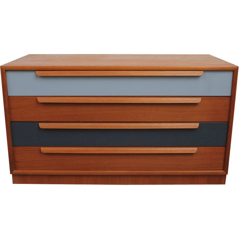 Vintage teak commode with drawers - 1960s