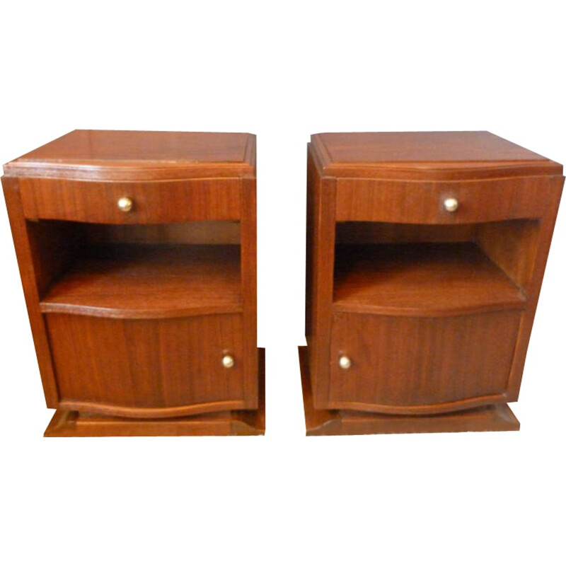 Vintage pair of bedside rosewood table - 1950s