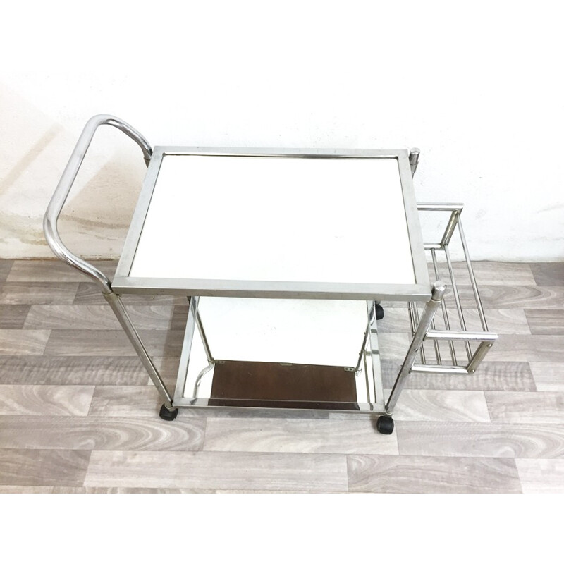 Vintage french chromed dessert trolley - 1970s