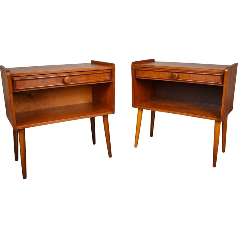 Vintage pair of Danish bedside cabinets - 1960s