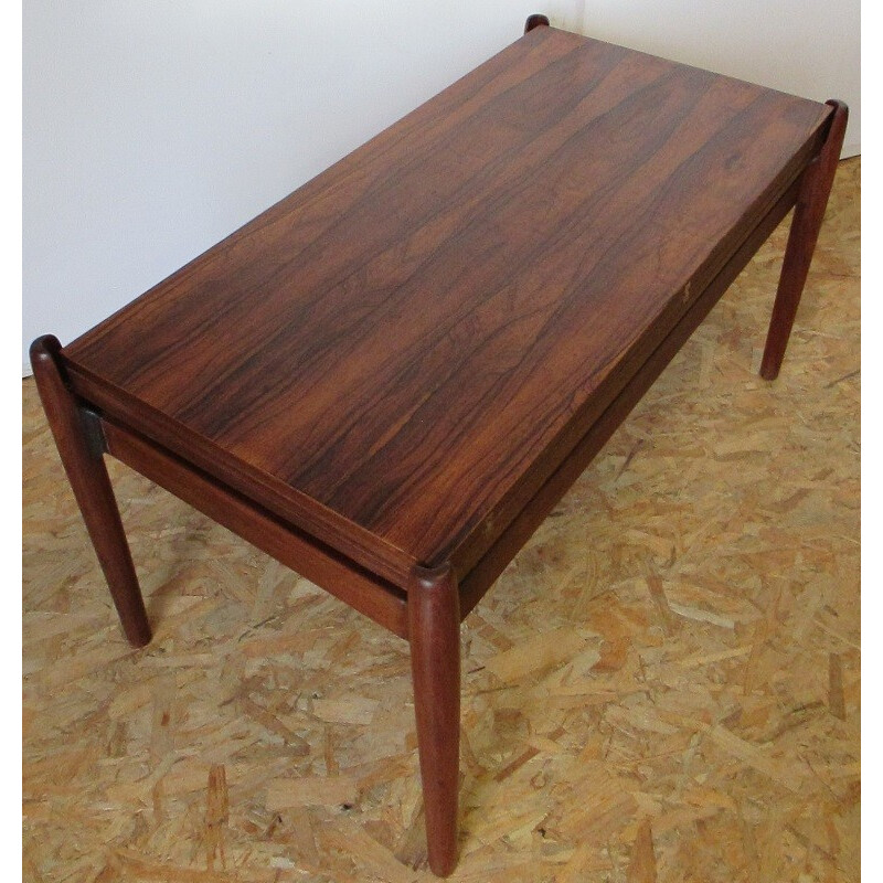 Table basse vintage scandinave en palissandre - 1960