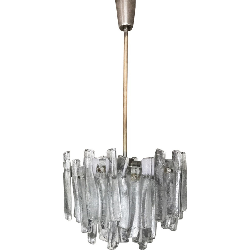 Vintage chandelier in Kalmar glass - 1960s