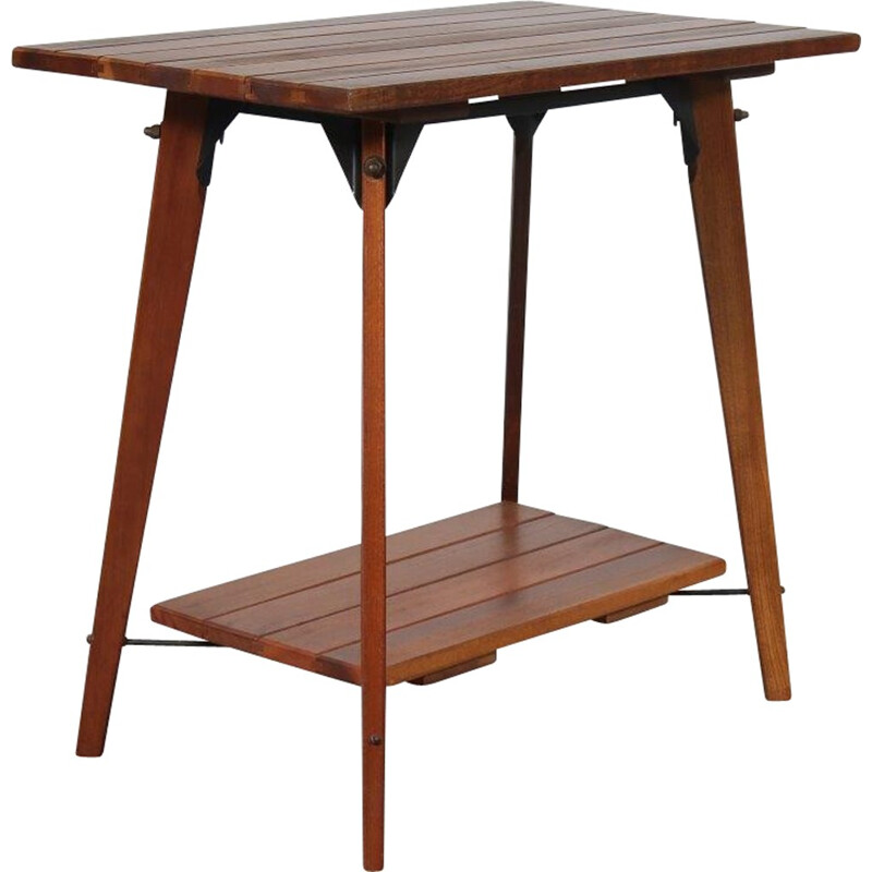 Vintage solid teak plant table - 1960s 