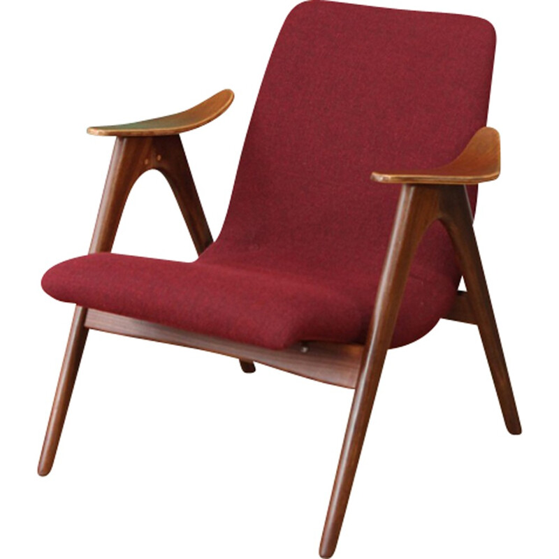 Vintage "Burgundy" armchair by Louis van Teeffelen - 1960s