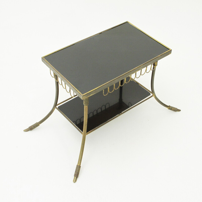 Vintage italian brass and glass coffee table - 1950s