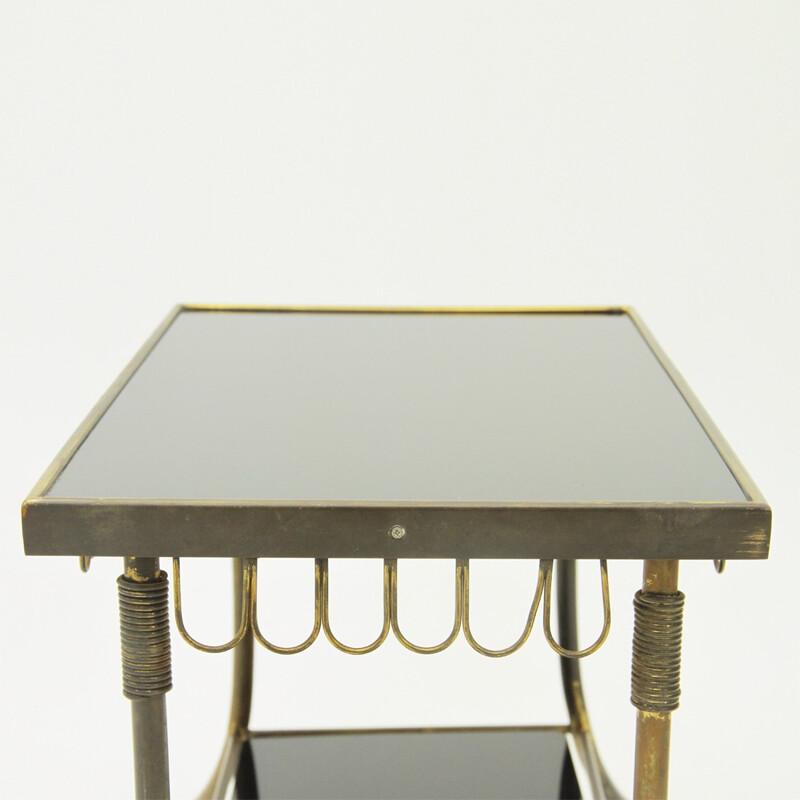 Vintage italian brass and glass coffee table - 1950s