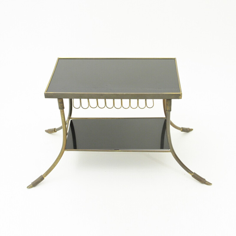 Vintage italian brass and glass coffee table - 1950s