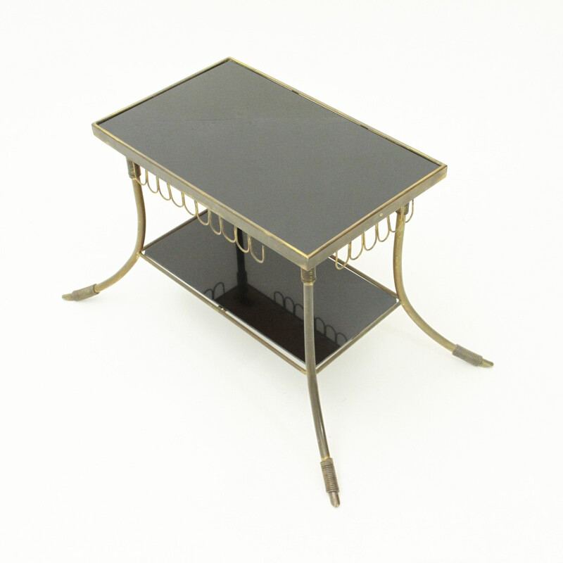 Vintage italian brass and glass coffee table - 1950s