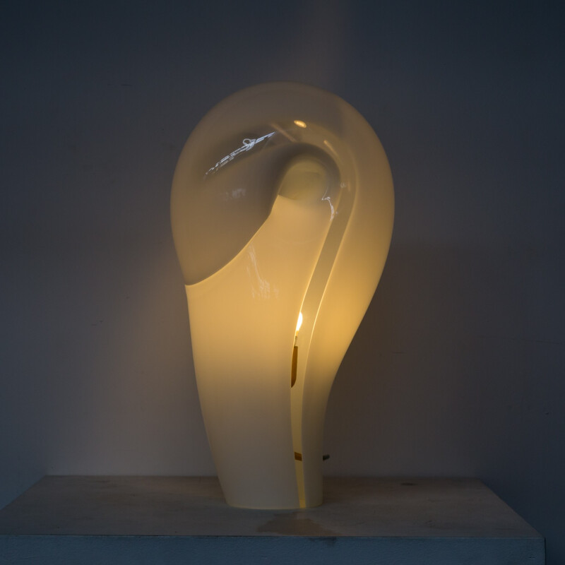 Lampe de table en verre vintage - 1980