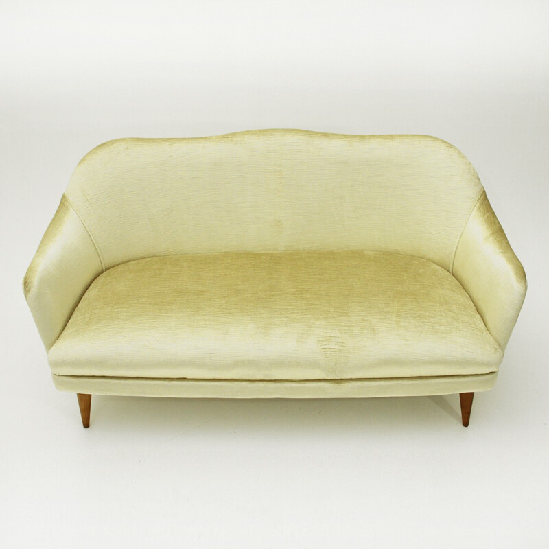 Vintage 2-seater italian velvet sofa - 1950s