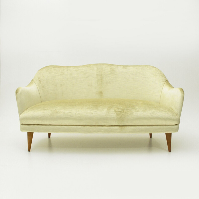 Vintage 2-seater italian velvet sofa - 1950s