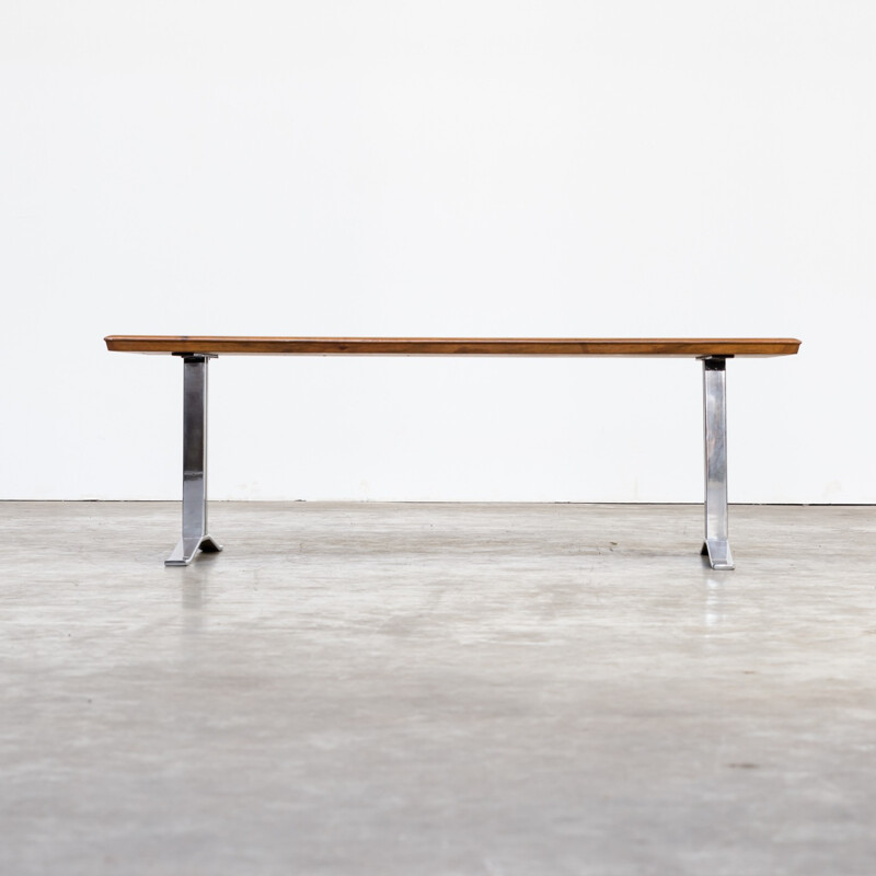 Vintage rosewood and chrome coffee table - 1970s