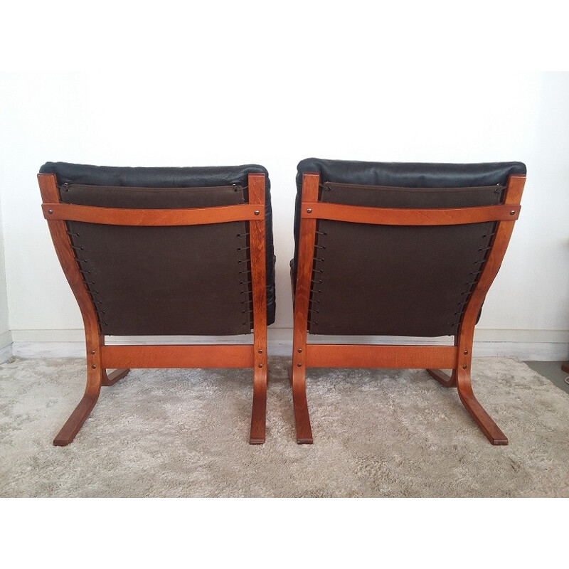 Vintage pair of scandinavian "Siesta" armchairs by Ingmar Relling for Westnofa - 1960s