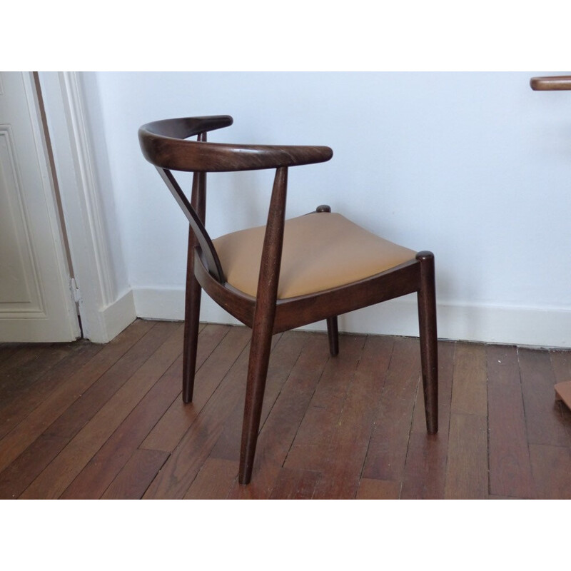 Vintage scandinavian chair in rosewood and leather by Dyrlund - 1960s