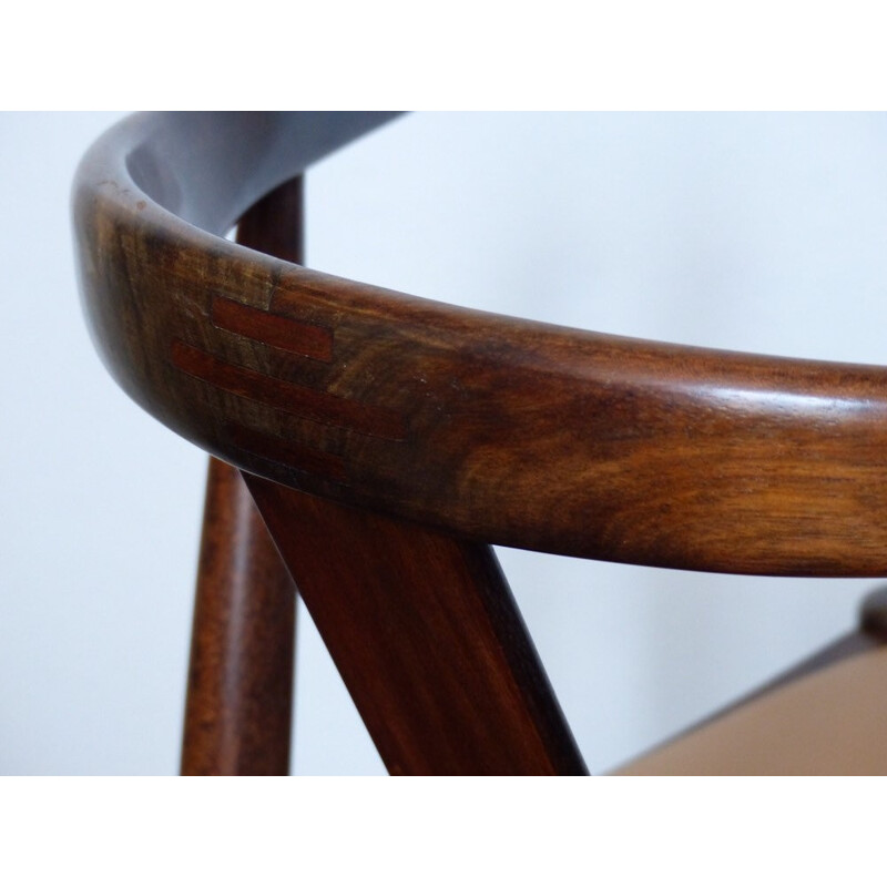 Vintage scandinavian chair in rosewood and leather by Dyrlund - 1960s