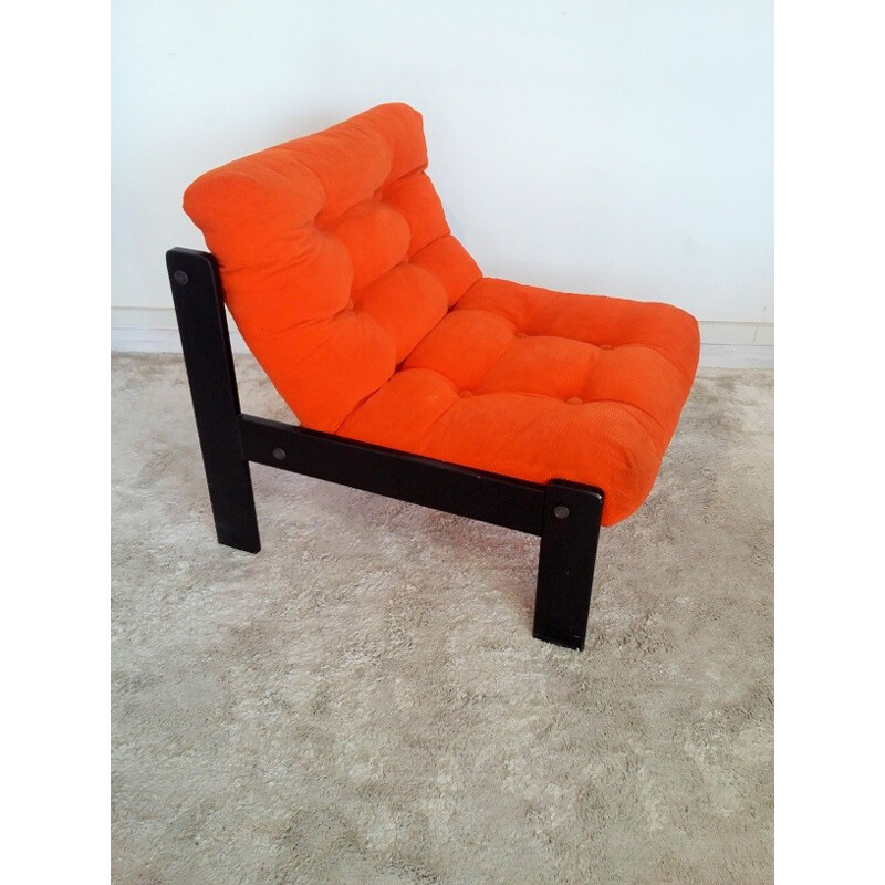 Vintage bright orange armchair - 1960s