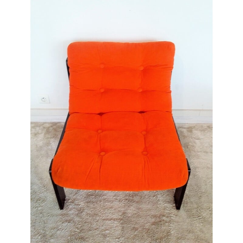 Vintage bright orange armchair - 1960s