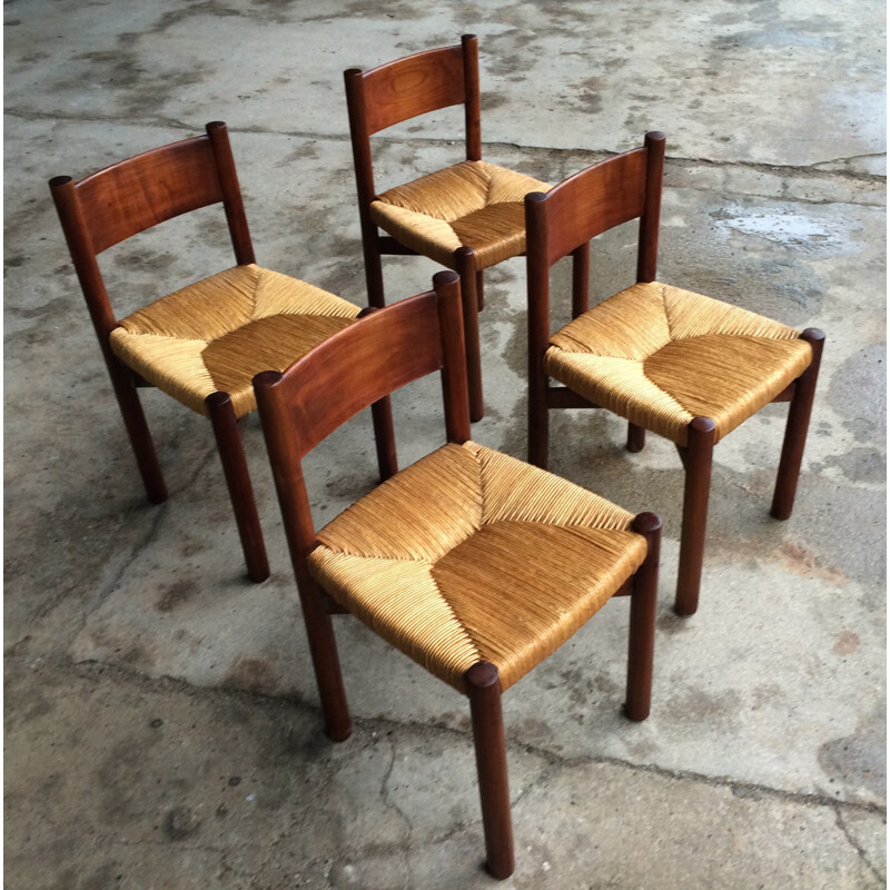Ensemble de 4 chaises Méribel, Charlotte PERRIAND - 1960