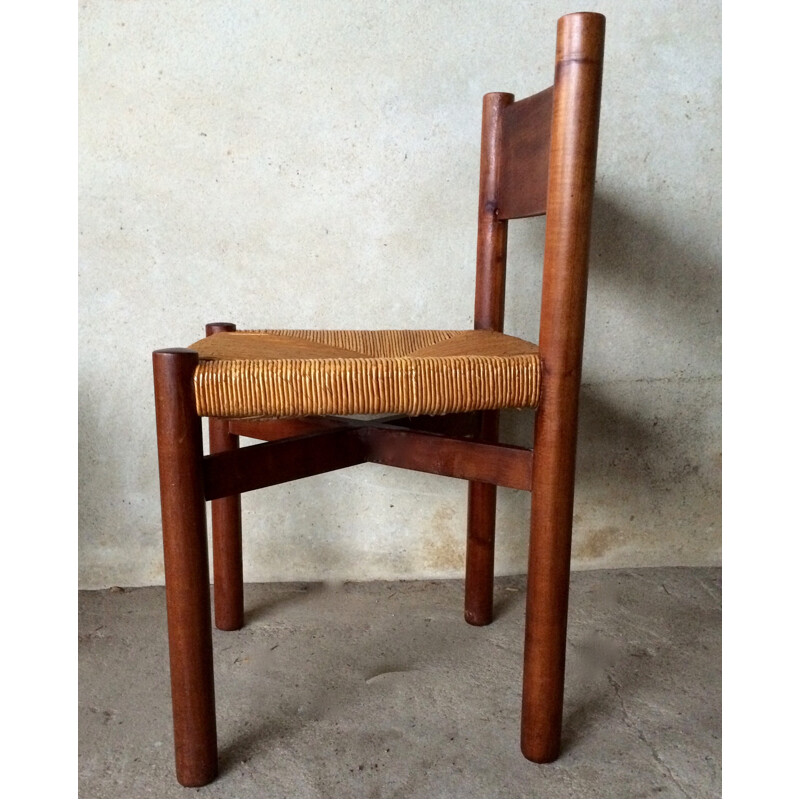 Set of 4 Meribel chairs, Charlotte PERRIAND - 1960s