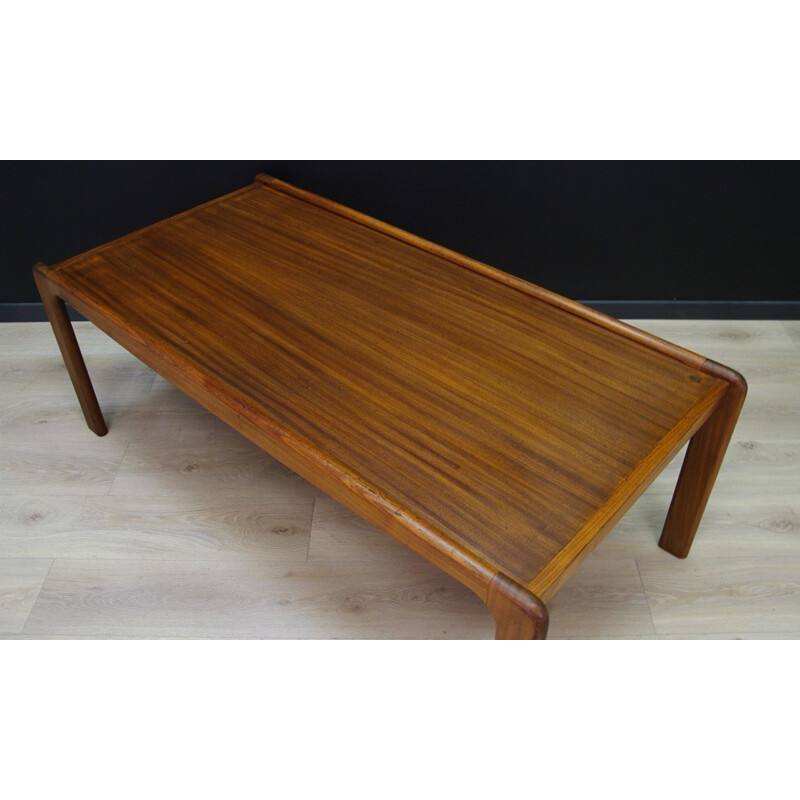 Table basse vintage plaquée en teck - 1960