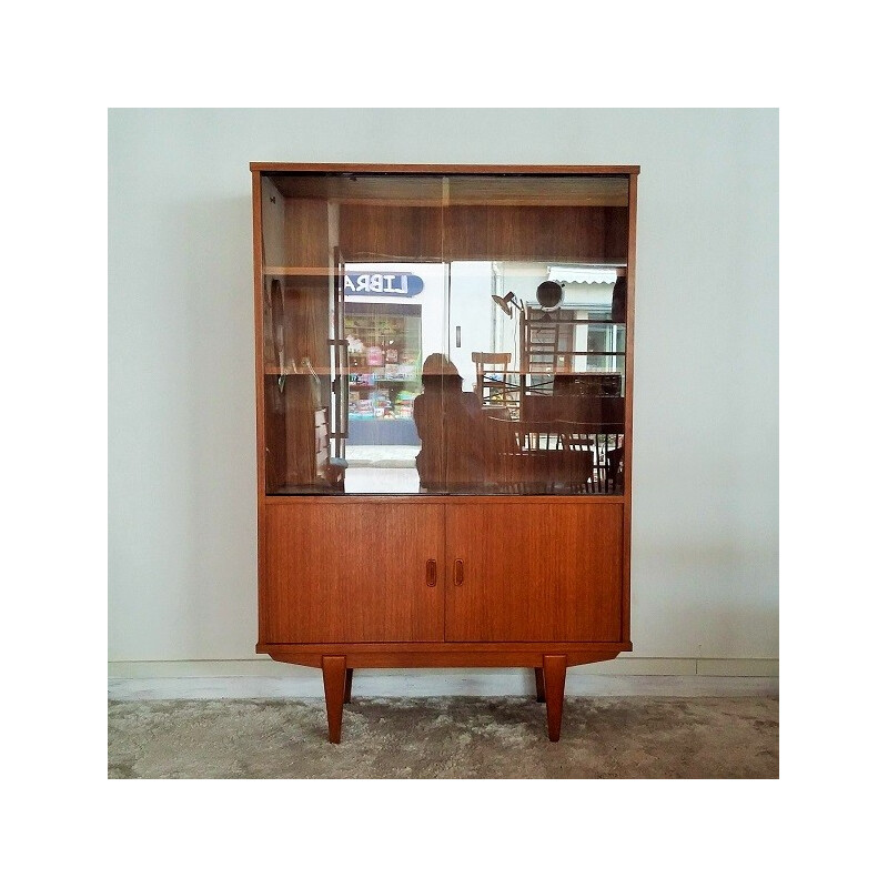 Vintage teak bookcase closet - 1960s