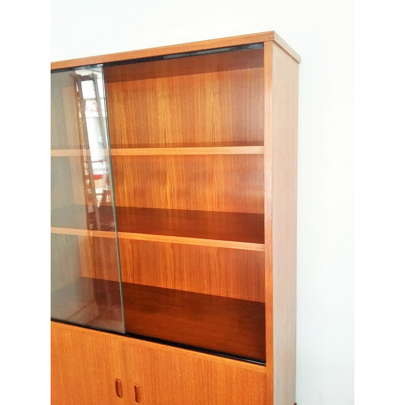 Vintage teak bookcase closet - 1960s