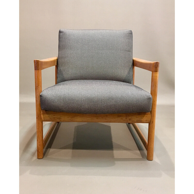 "Scandinavian design" black and gray coating armchair - 1950s