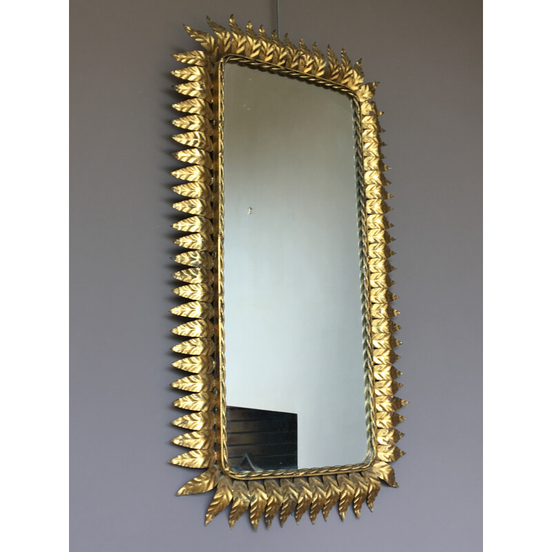 Vintage mirror in gilded metal - 1970s