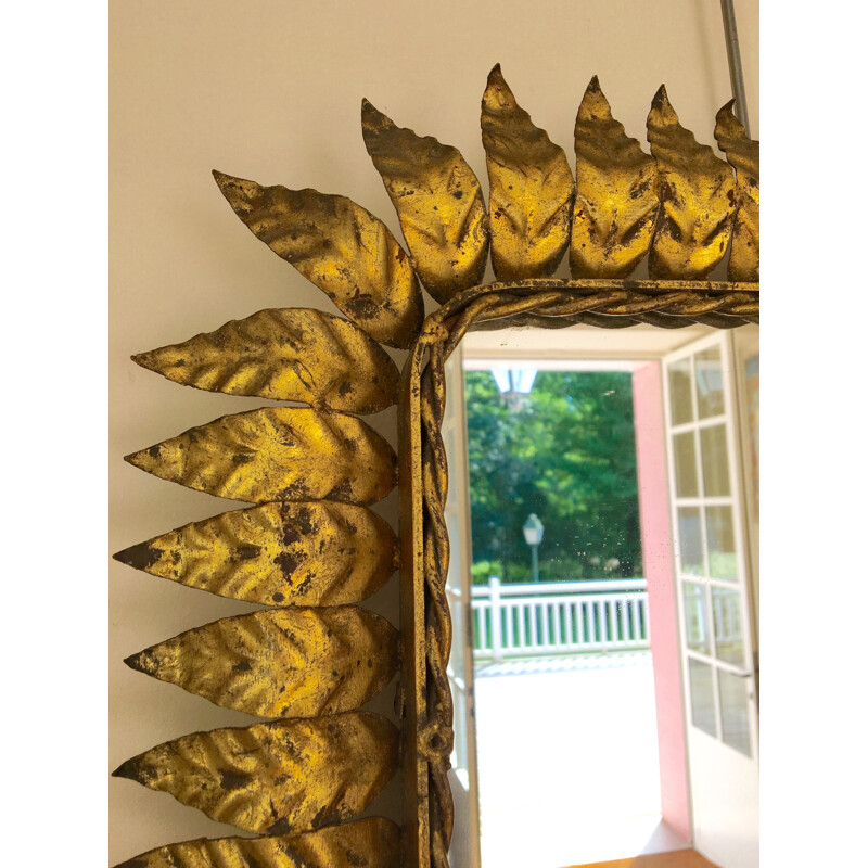 Vintage mirror in gilded metal - 1970s